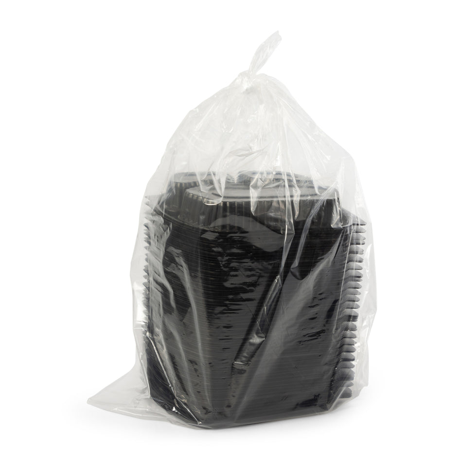 200 pcs 1250cc Black Microwave Rectangle 3 Compartment Container (Base Only)