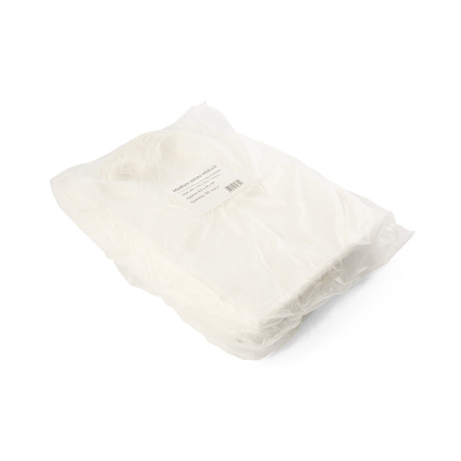 250 pcs Medium White Flexiloop Handle Takeaway Carrier Bag