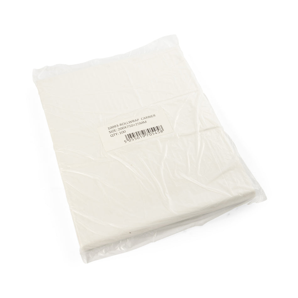 1000 pcs 300mm x 80mm White Roll Wrap Bags