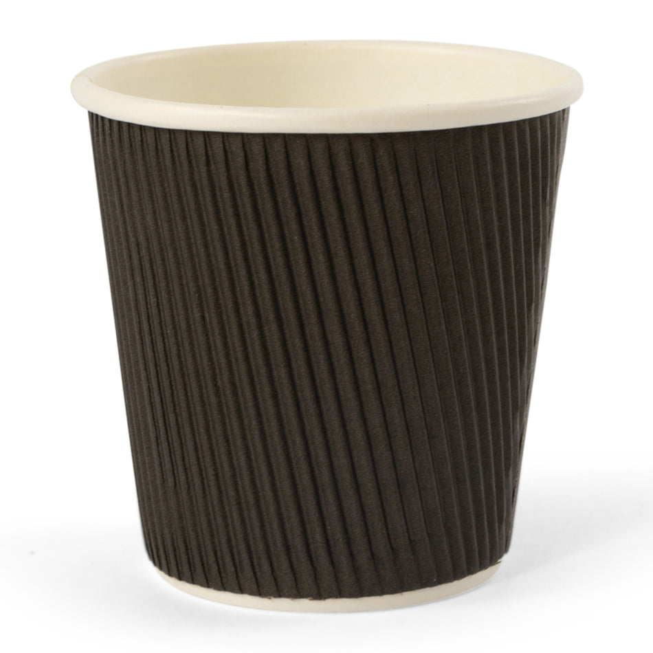 1000 pcs 4oz Black Ripple Espresso Coffee Cups