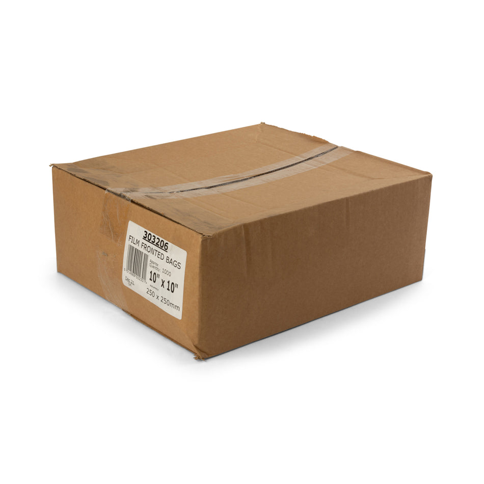 1000 pcs 175mm (7") Square Film Fronted White Counter Bags