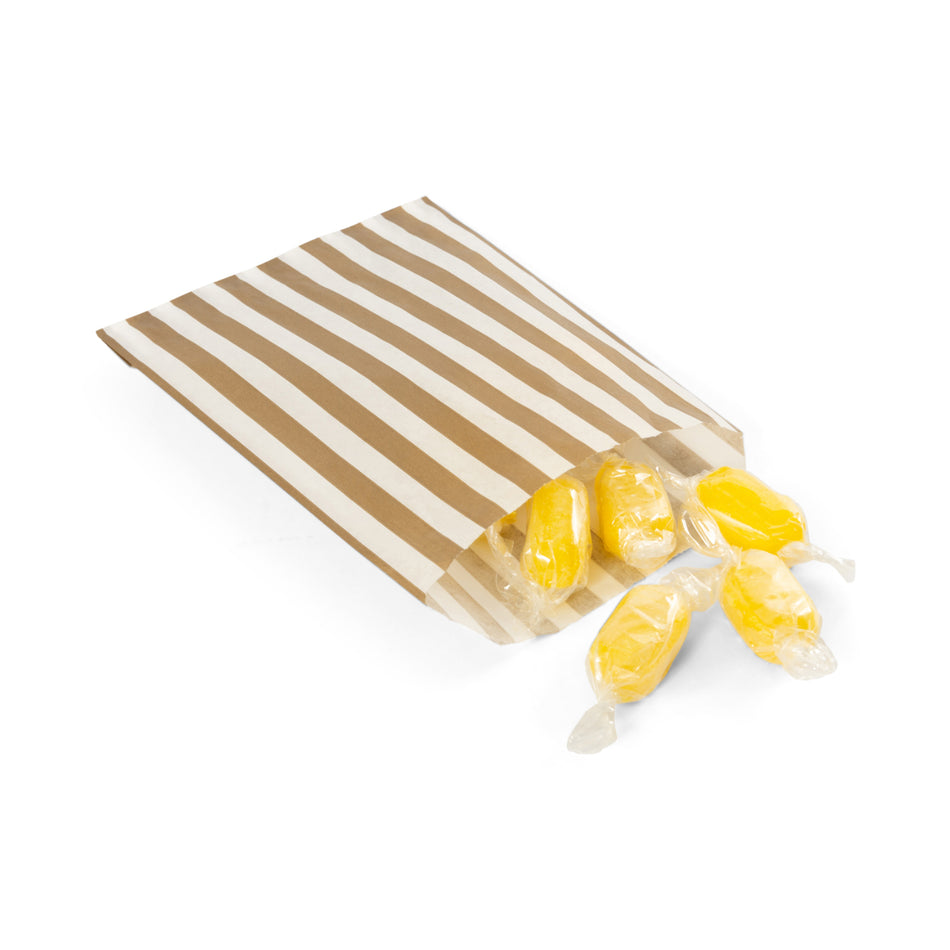 1000pcs Brown 5 x 7" Candy Striped Paper Bags