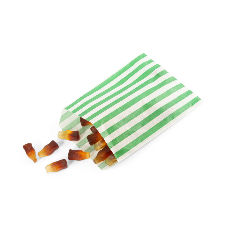 1000pcs Green 5 x 7" Candy Striped Paper Bags