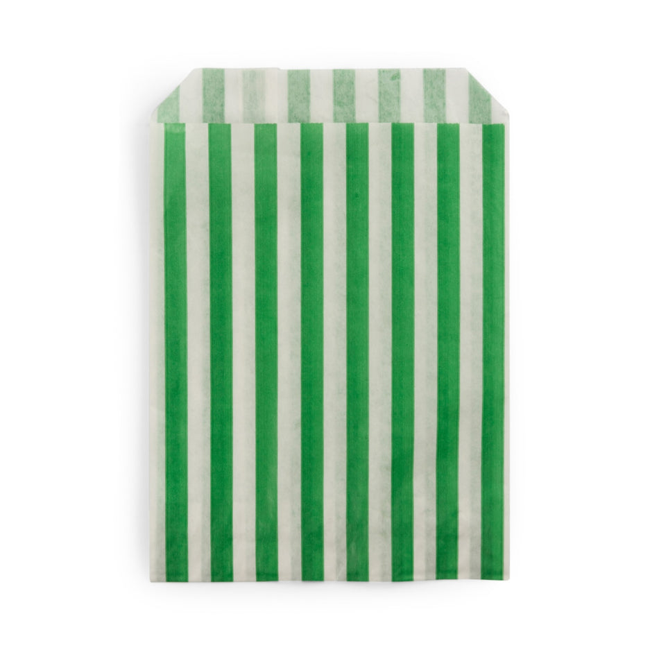 1000pcs Green 5 x 7" Candy Striped Paper Bags