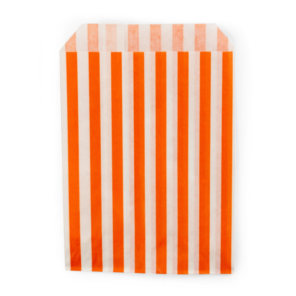 1000pcs Orange 5 x 7" Candy Striped Paper Bags