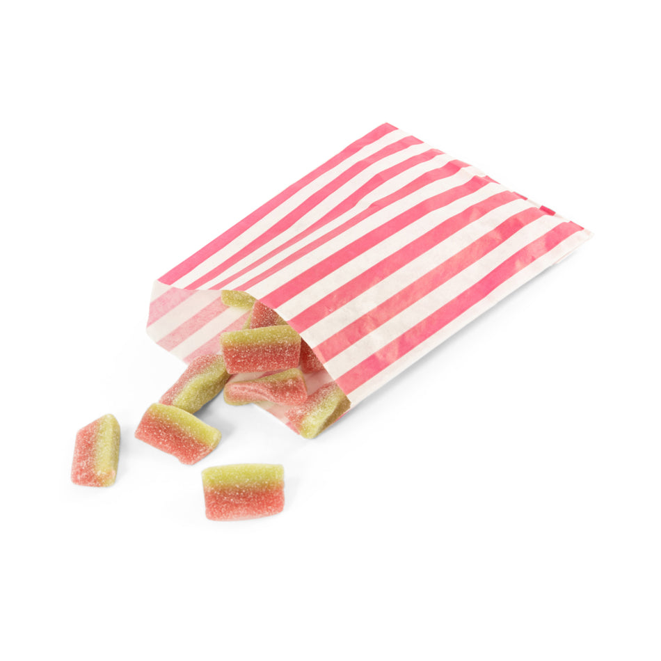 1000pcs Pink 5 x 7" Candy Striped Paper Bags