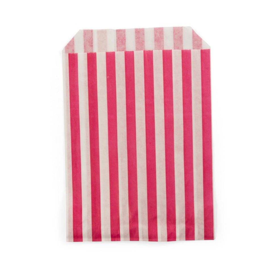 1000pcs Pink 5 x 7" Candy Striped Paper Bags