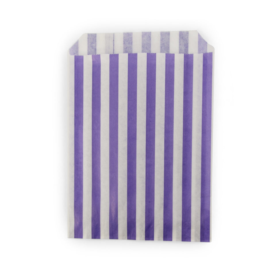 1000pcs Purple 5 x 7" Candy Striped Paper Bags