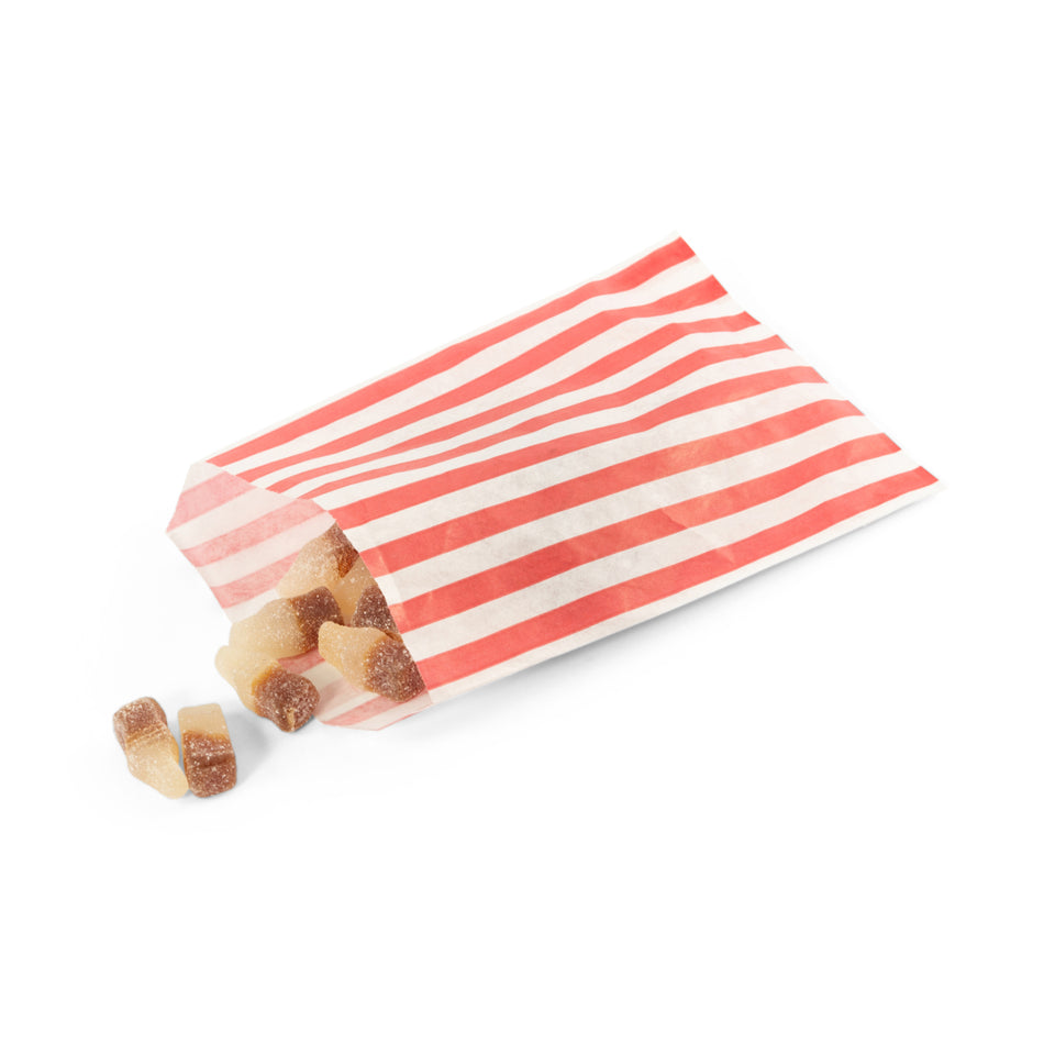 1000pcs Red 5 x 7" Candy Striped Paper Bags