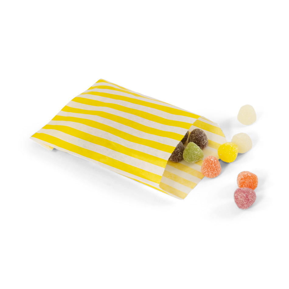 1000pcs Yellow 5 x 7" Candy Striped Paper Bags