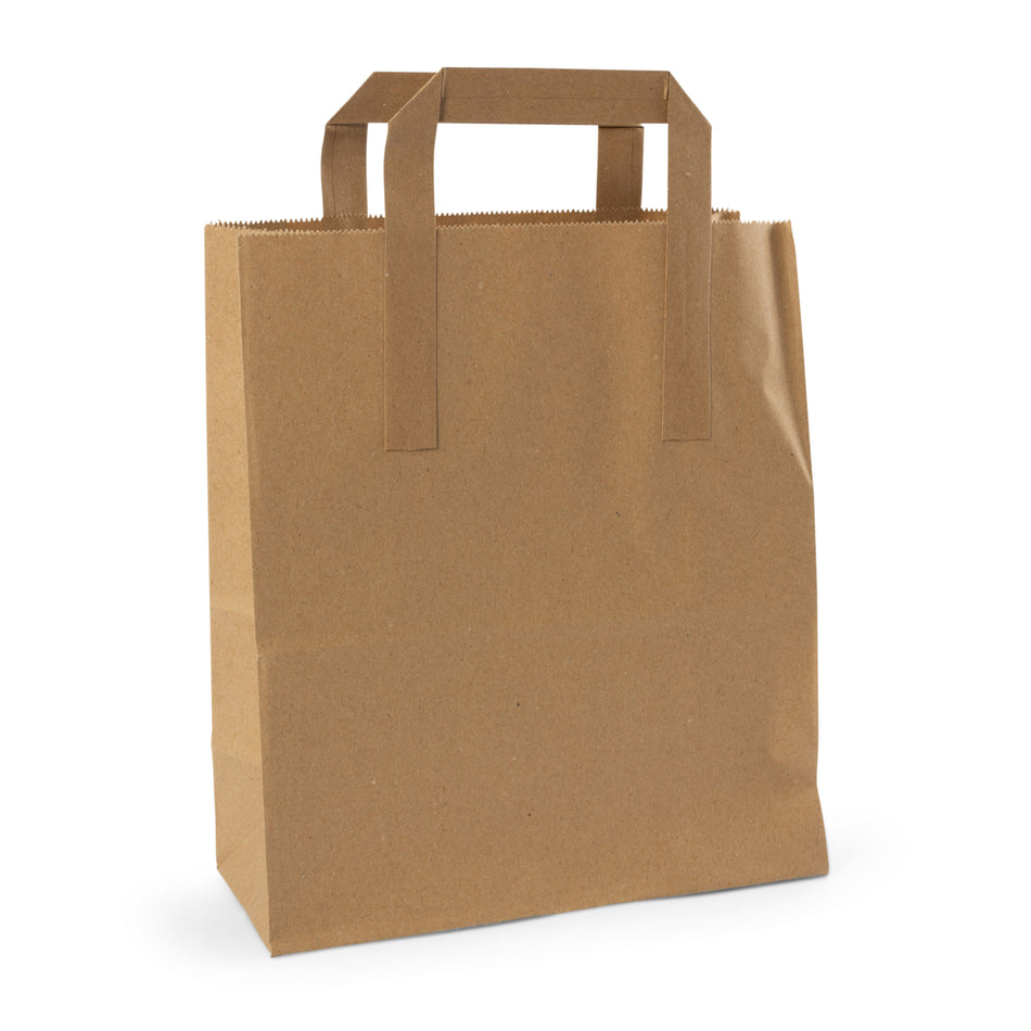 250 pcs Brown Medium SOS Takeaway Carrier Bag