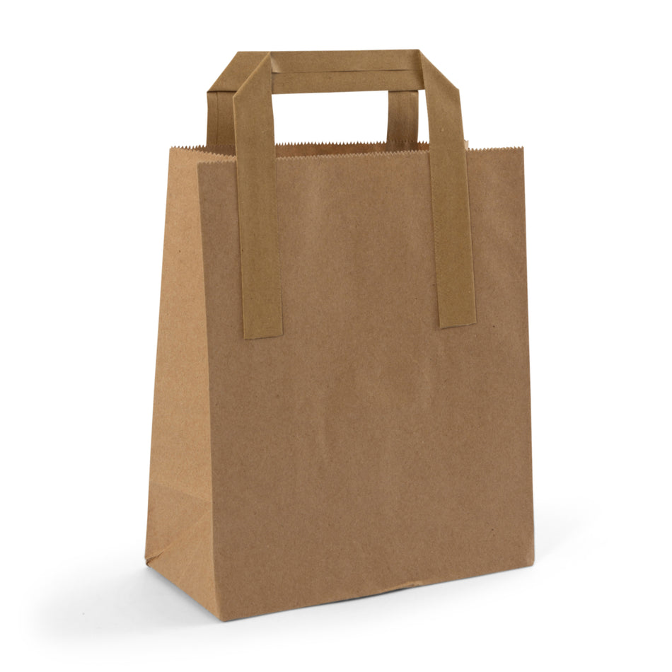 250 pcs Brown Small SOS Takeaway Carrier Bag