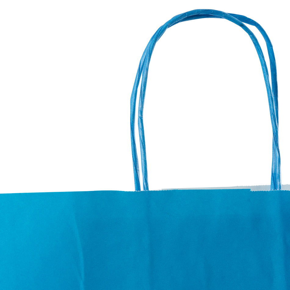 250pcs Sky Large Internally Glued Paper Twisted Handle Carrier Bags