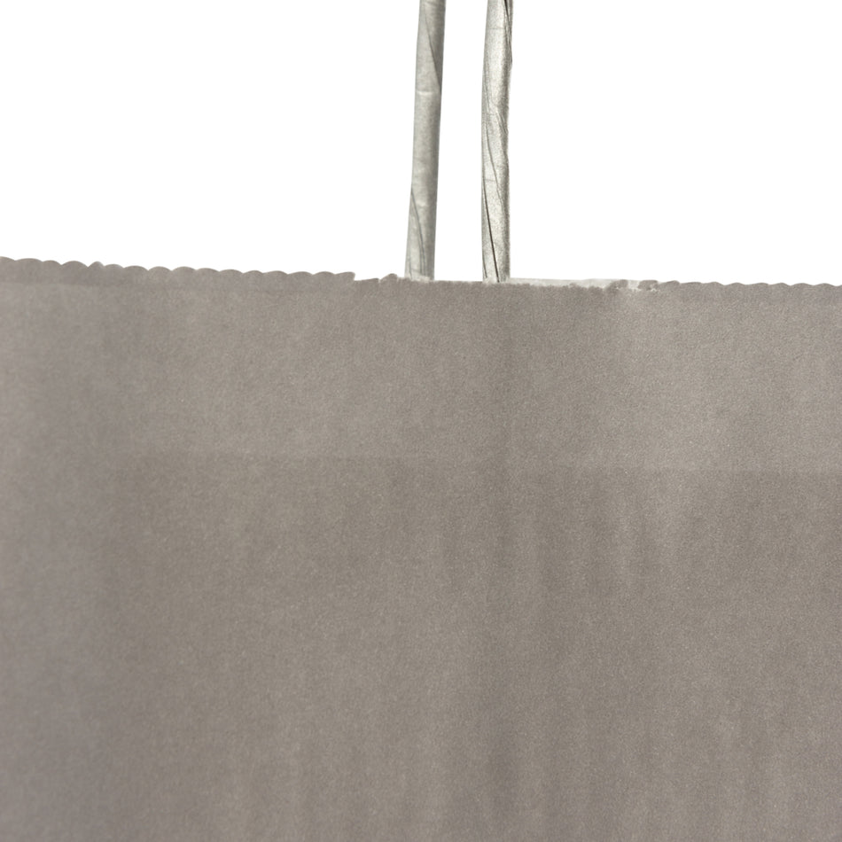 250pcs Silver Medium Internally Glued Paper Twisted Handle Carrier Bags