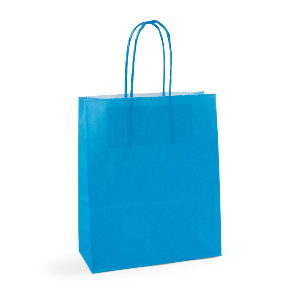 300pcs Sky Small Internally Glued Paper Twisted Handle Carrier Bags