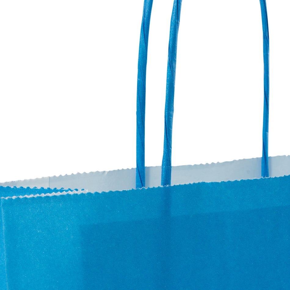300pcs Sky Small Internally Glued Paper Twisted Handle Carrier Bags