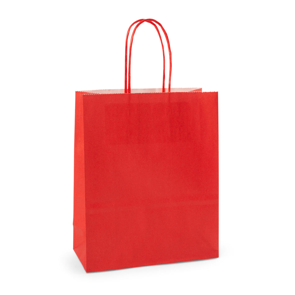 300pcs Red Small Internally Glued Paper Twisted Handle Carrier Bags