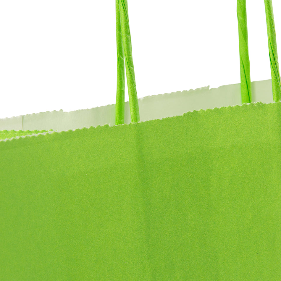300pcs Green/Spring Small Internally Glued Paper Twisted Handle Carrier Bags