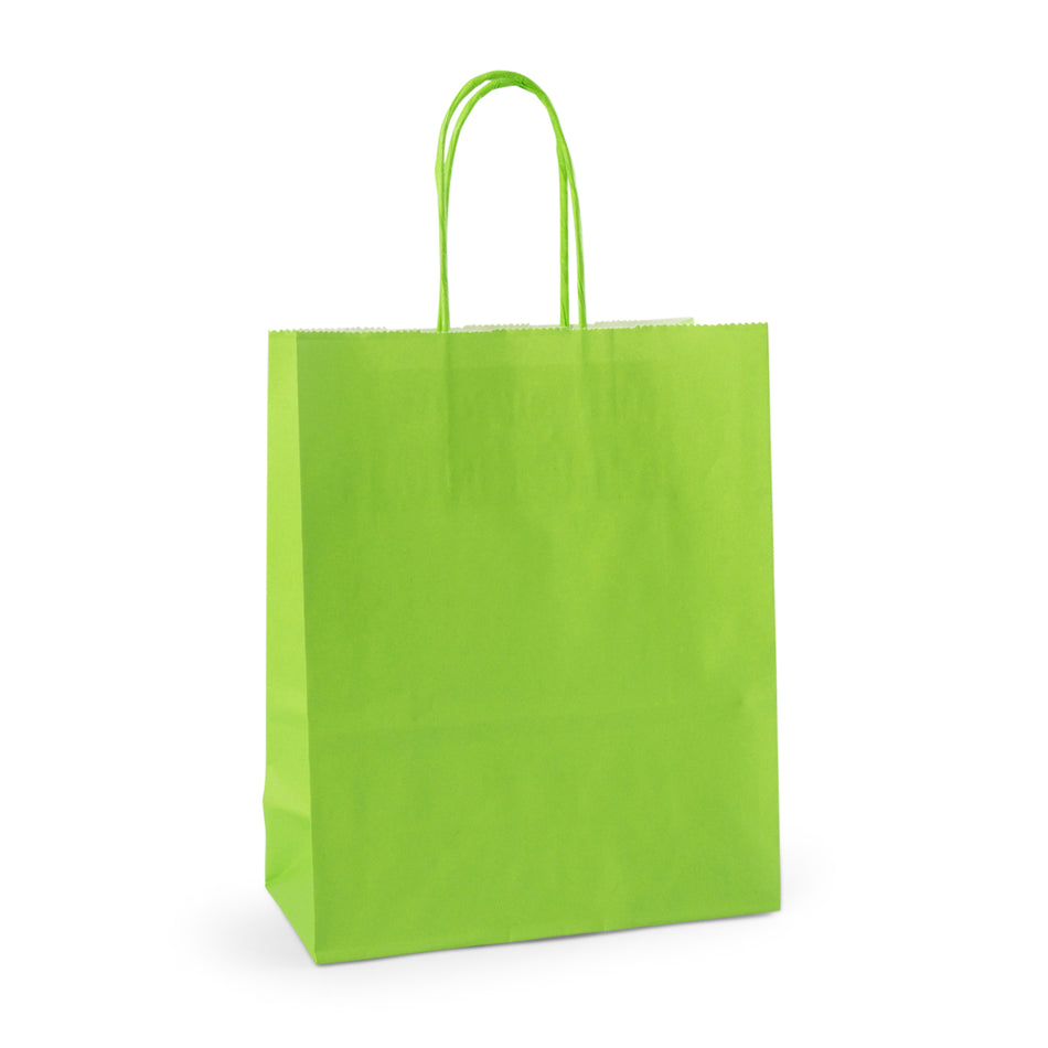 300pcs Green/Spring Small Internally Glued Paper Twisted Handle Carrier Bags