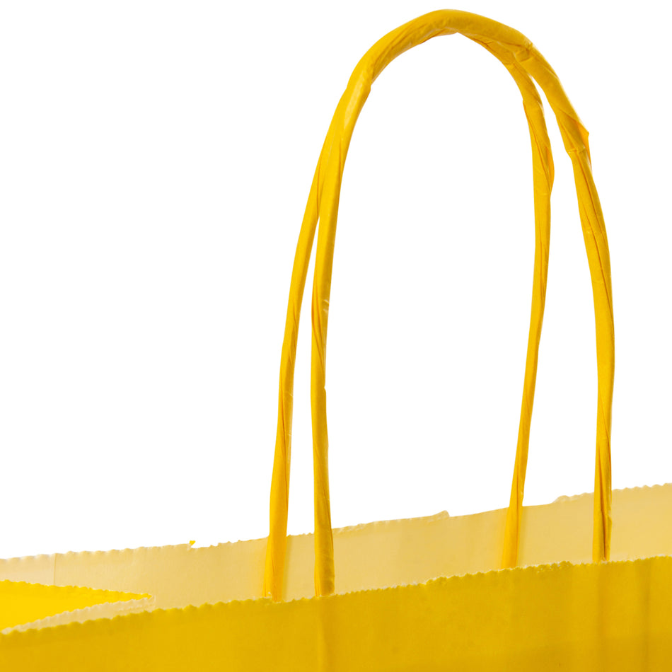 300pcs Yellow Small Internally Glued Paper Twisted Handle Carrier Bags