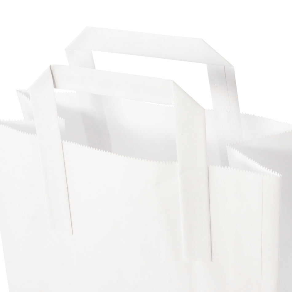 250 pcs Medium White SOS Takeaway Carrier Bag