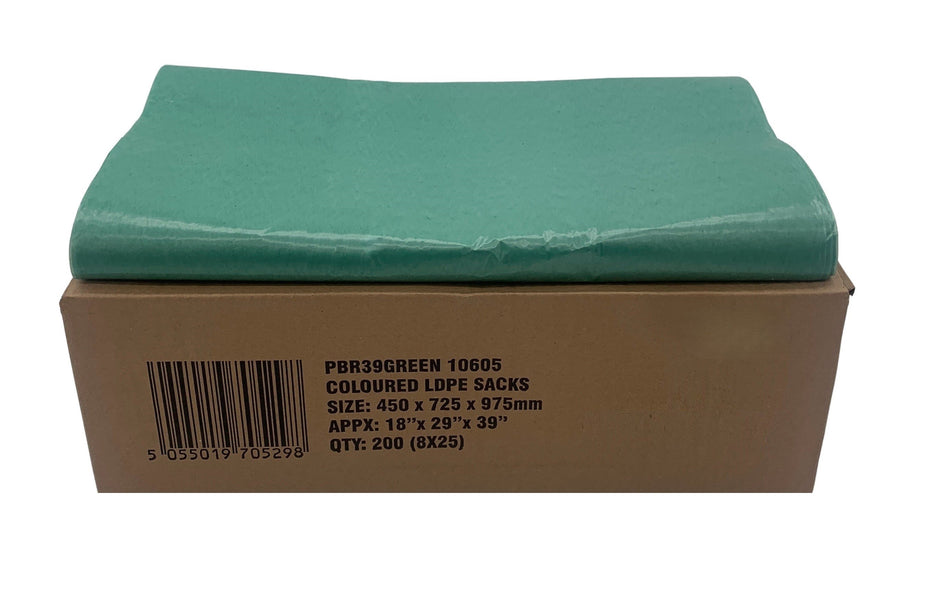 200 pcs Green Loose Recycled Refuse Waste Sacks