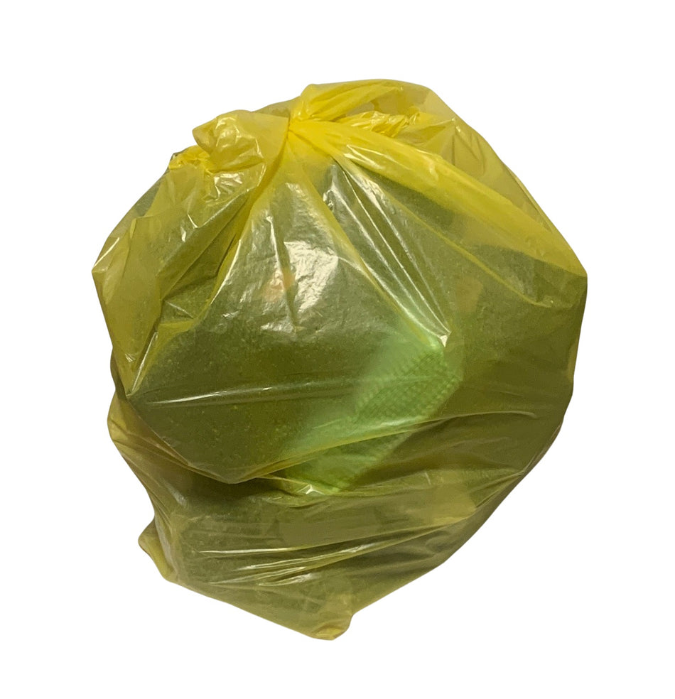 200 pcs Yellow Loose Recycled Refuse Waste Sacks Bags