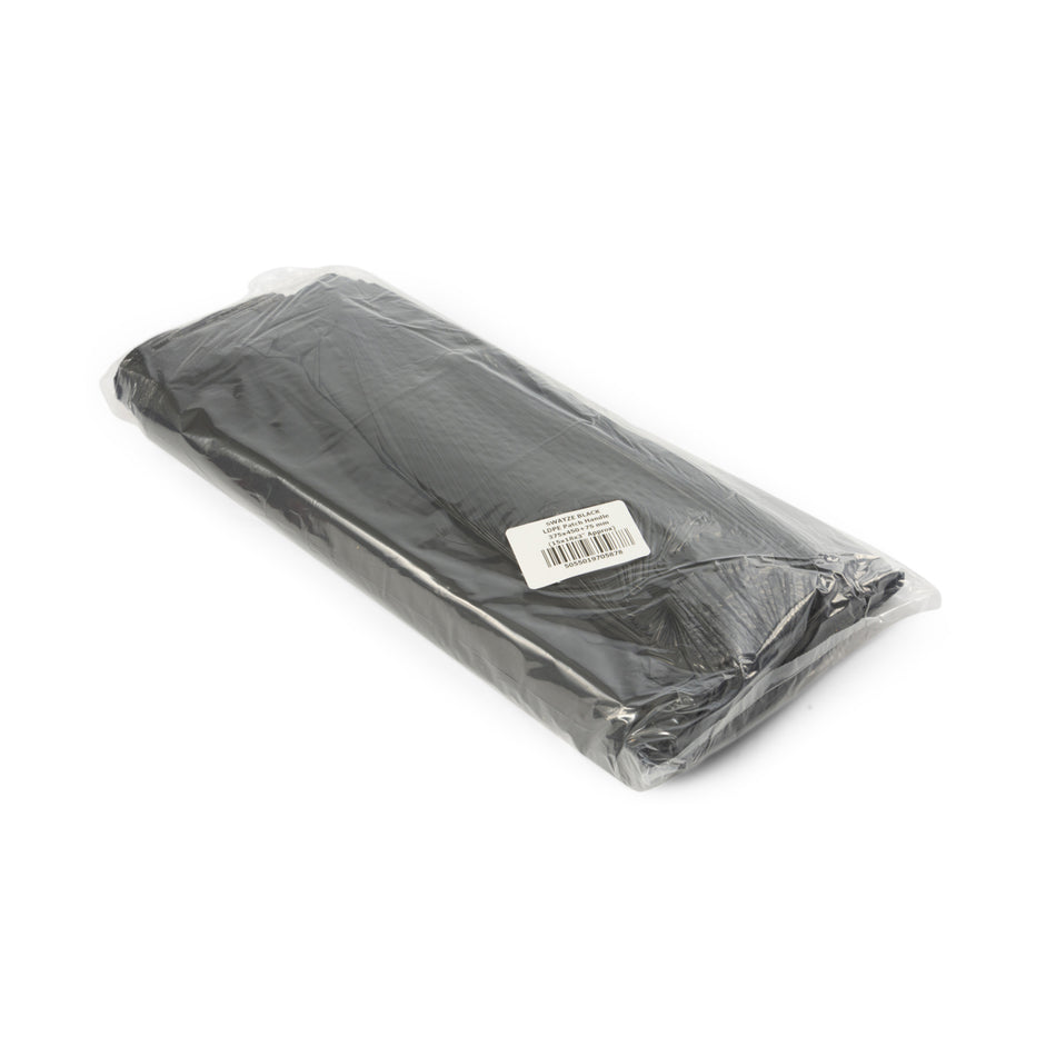 500 pcs 375mm x 450mm+75mm OBG Black Punch Out Patch Handle Carrier Bag