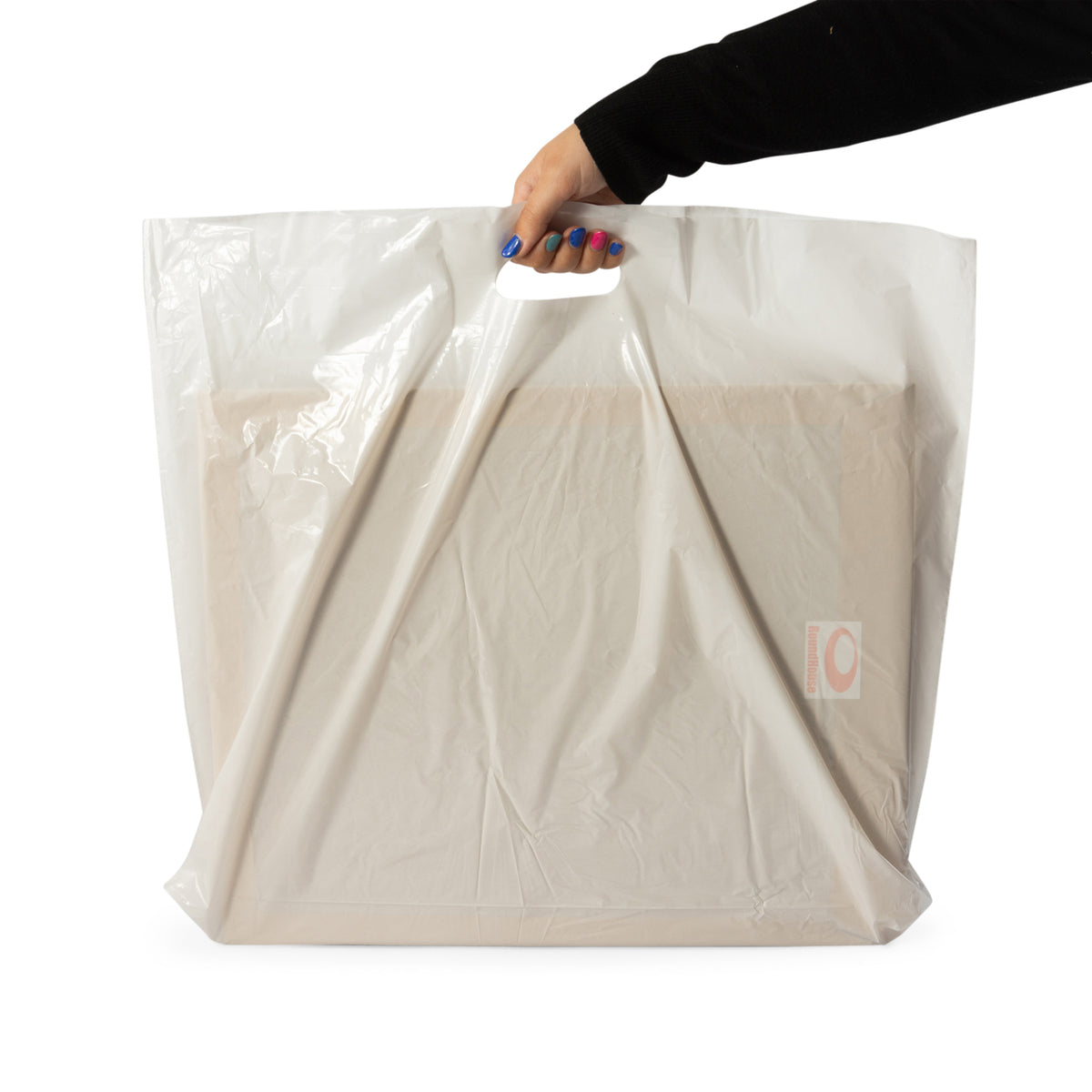 Standard Patch Handle 550mm x 450mm+75mm OBG White Punch Out Patch Handle | L-Pack – LPack.co.uk