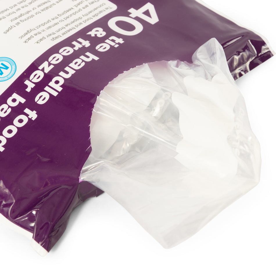 800 pcs Clear Medium Tie Handle Food & Freezer Bags