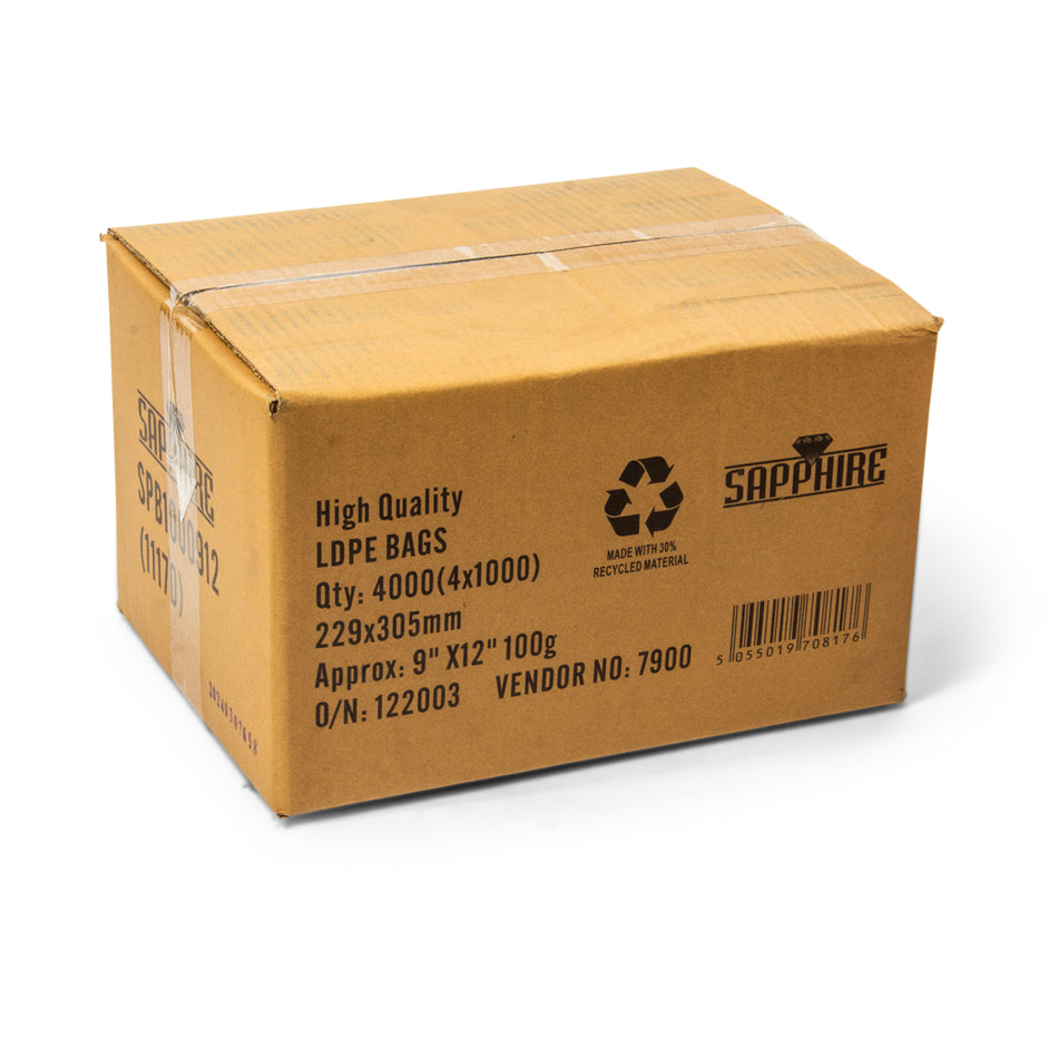 4000 pcs 9" x 12" 100g Poly Bags