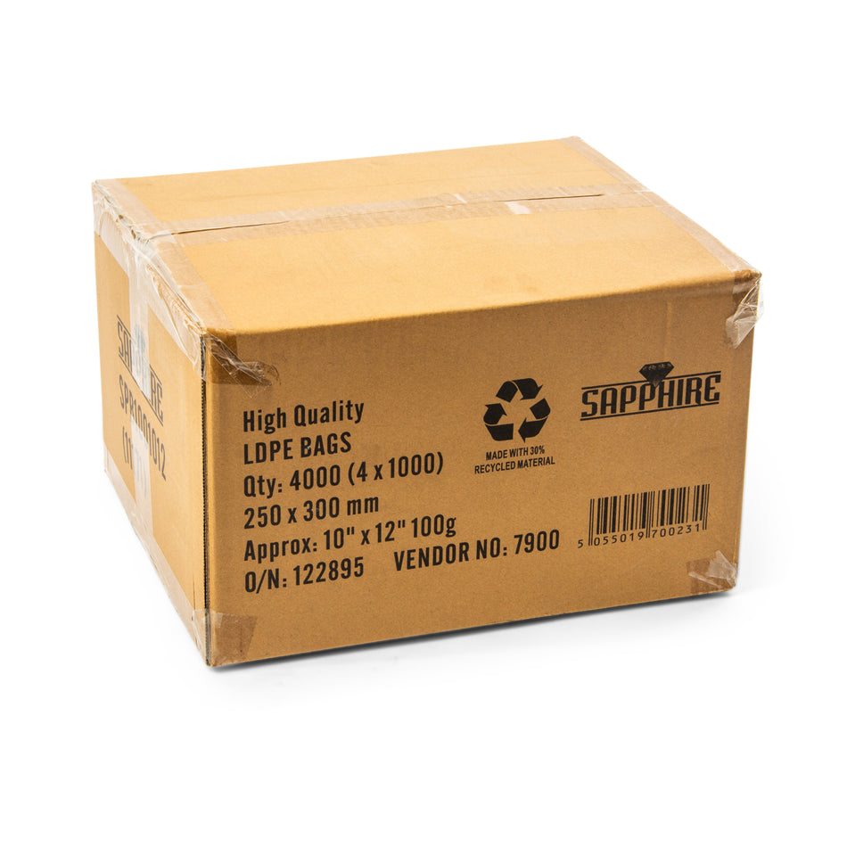 4000 pcs 10" x 12" 100g Poly Bags