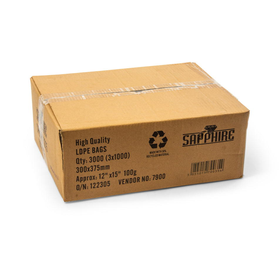 3000 pcs 12" x 15" 100g Poly Bags