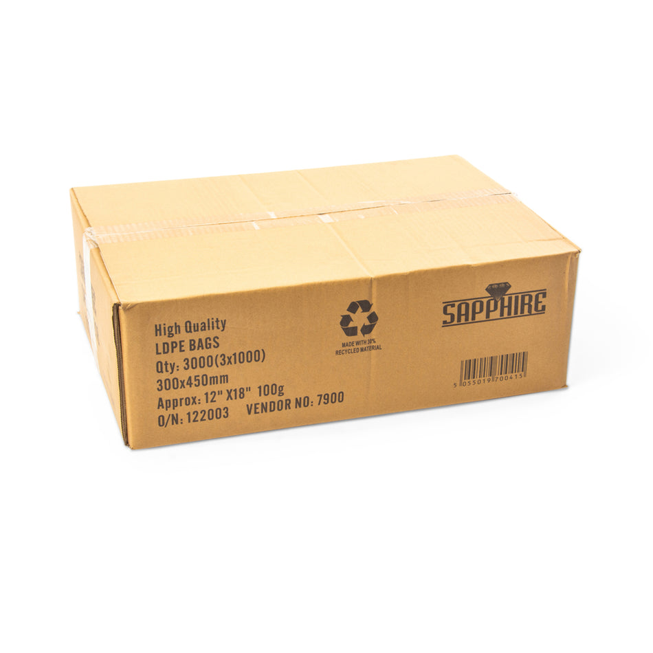3000 pcs 12" x 18" 100g Poly Bags