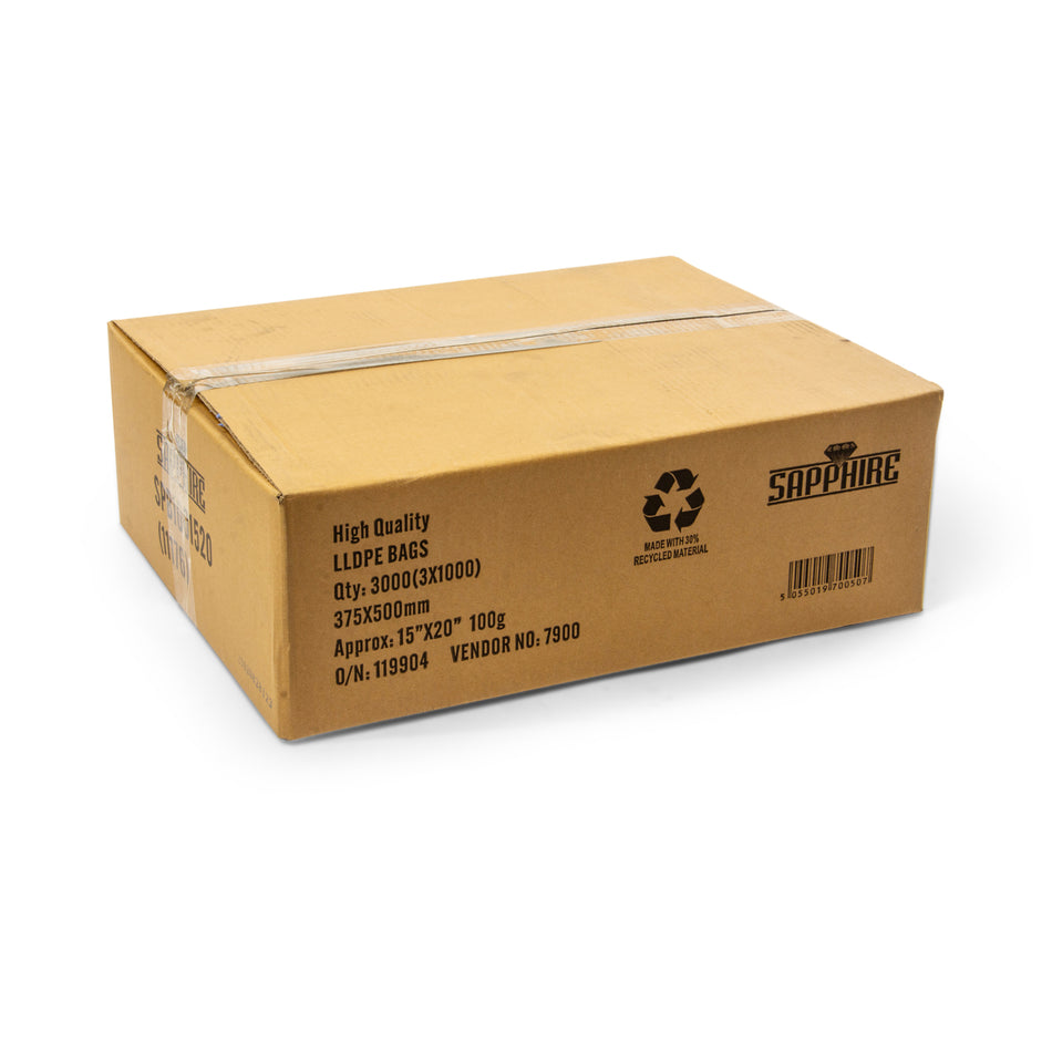 3000 pcs 15" x 20" 100g Poly Bags