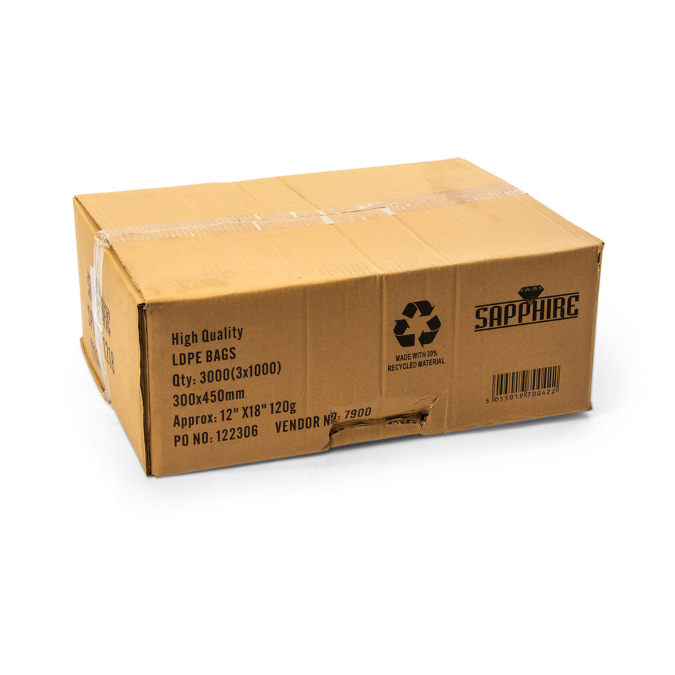 3000 pcs 12" x 18" 120g Poly Bags