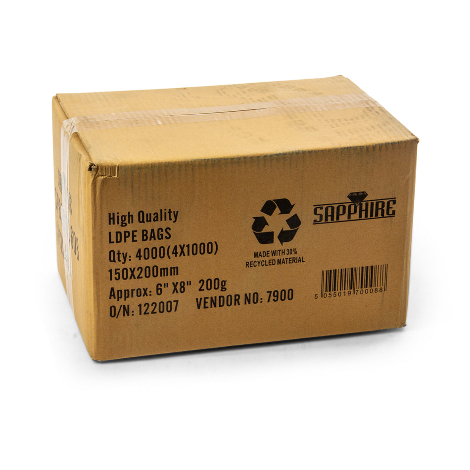 4000 pcs 6" x 8" 200g Poly Bag