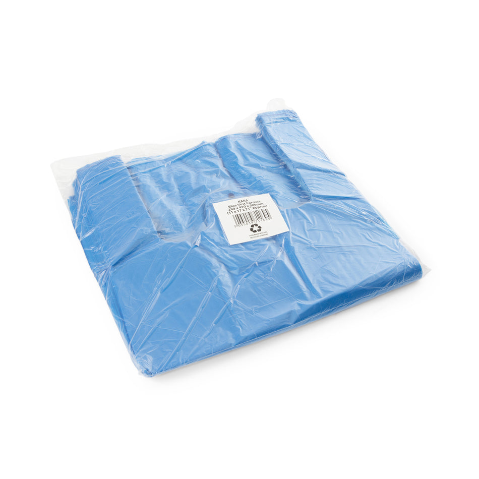 1400 pcs 280mm x 410mm x 500mm Blue Recycled Vest Carrier Bags