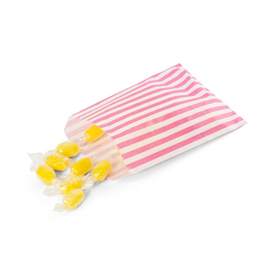 1000pcs Pink 7 x 9" Candy Striped Paper Bags