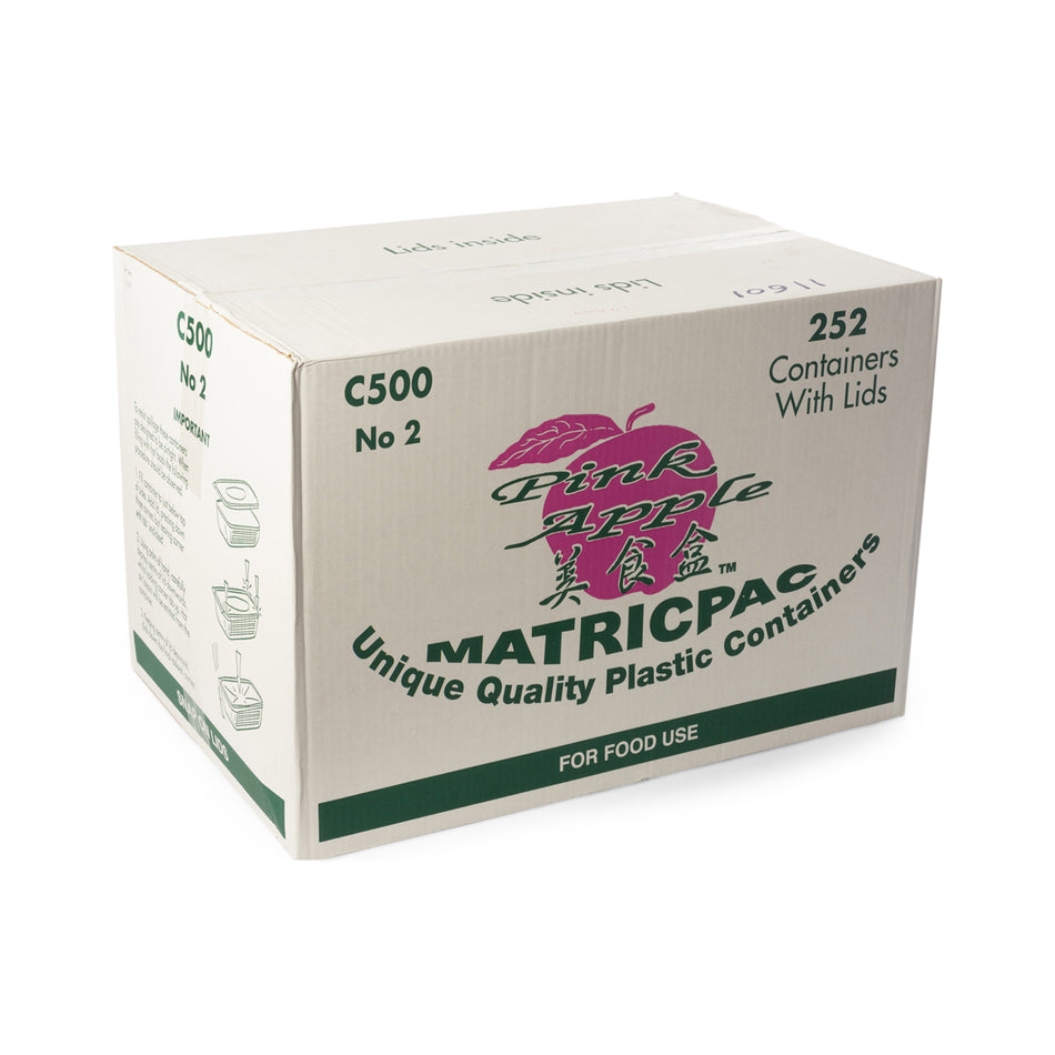252 pcs c500 Pink Apple Microwave Container With Lid