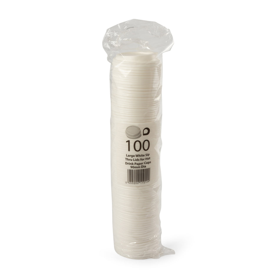 1000 pcs 12oz/16oz/20oz White Plastic Coffee Cup Lids