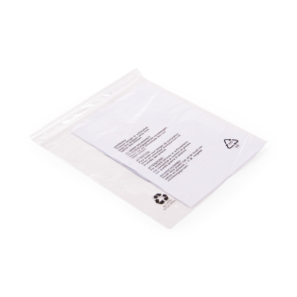 1000 pcs 8" x 10"+1.5" Clear Polyprop With Resealable Self Adhesive Strip