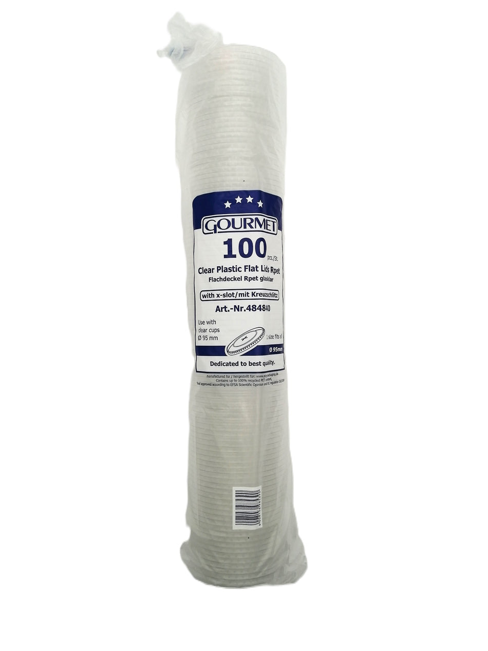 1000 pcs Flat Lids with Straw Slot to fit 12-16oz PET cups