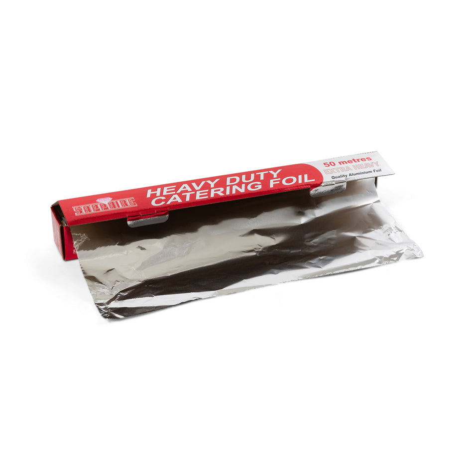 6 Rolls 450mm x 50m heavy Duty Catering Foil Roll - Retail Rolls