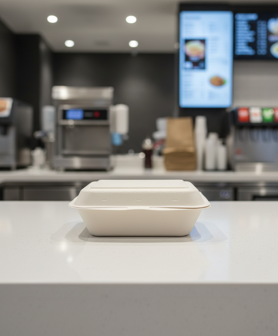 500 pcs 7" x 5" Bagasse Takeaway Burger Box