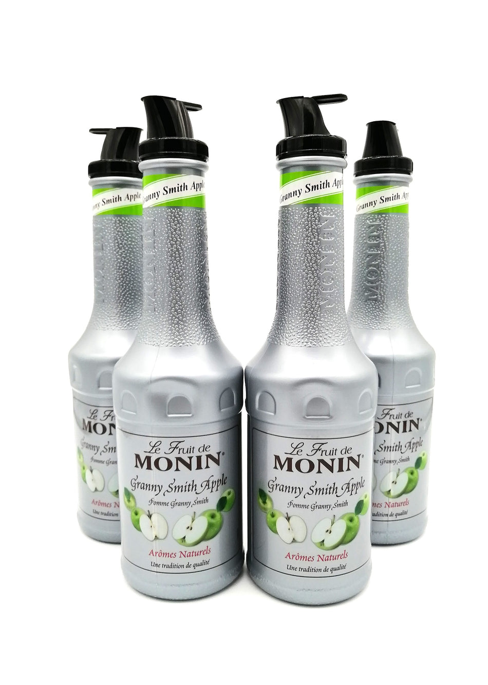 4 Bottles 1 Litre MONIN Granny Smith Apple Fruit Puree