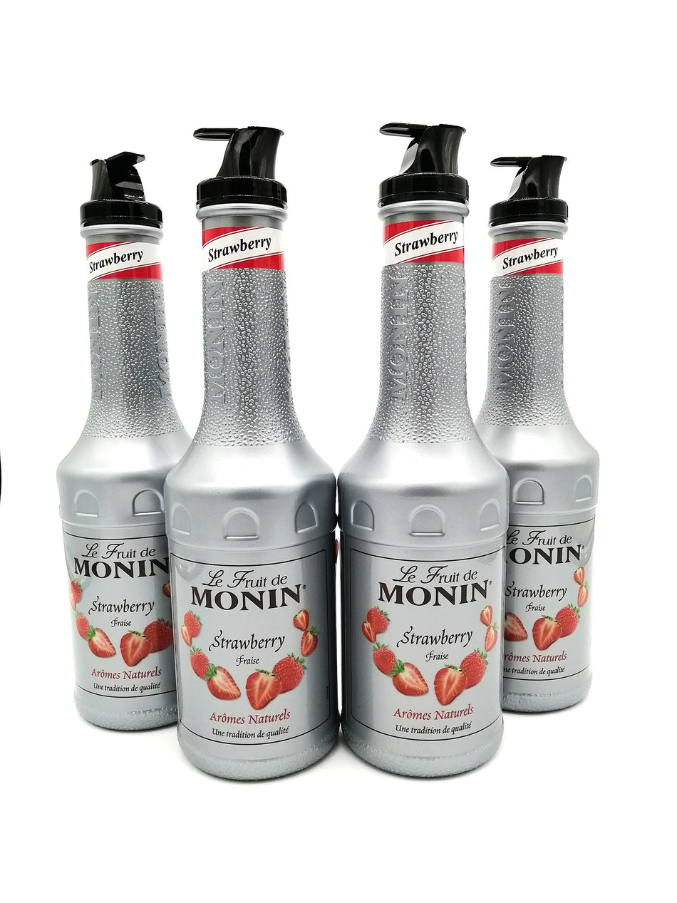 4 Bottles 1 Litre MONIN Strawberry Fruit Puree