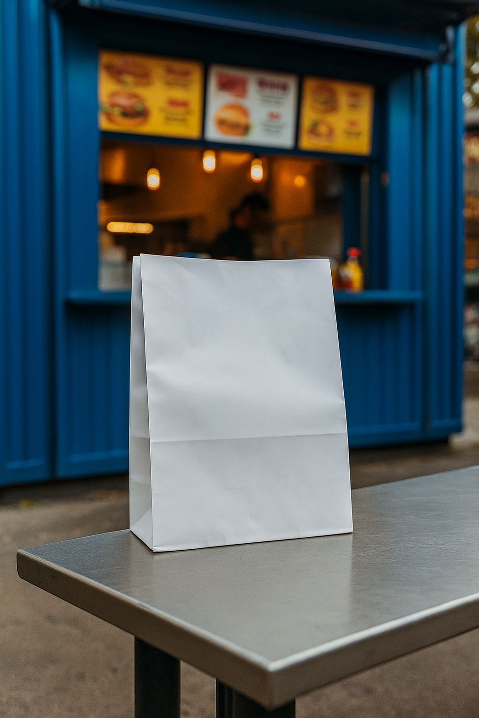 250 pcs White Takeaway Grab Bag