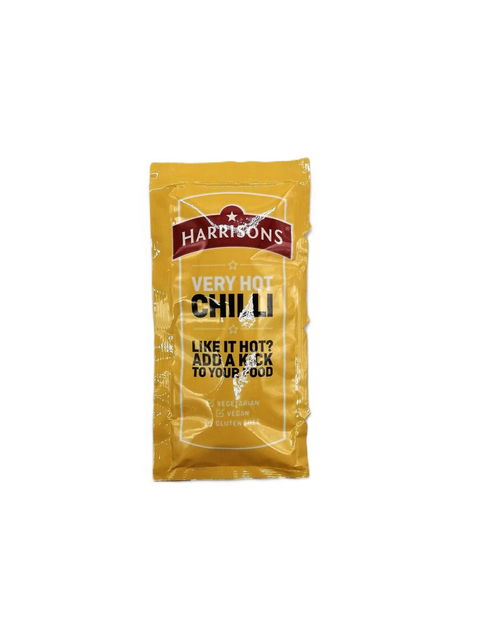 200 x Harrisons Very Hot Chilli Sachets (10g)