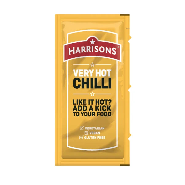 200 x Harrisons Very Hot Chilli Sachets (10g)
